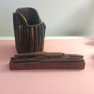 Art Decor Resin Paper Weight and Pencil Holder